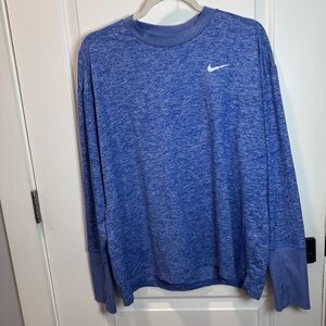 Nike Running Heathered Blue Long Sleeve Activewear Top Size M  dri-fit